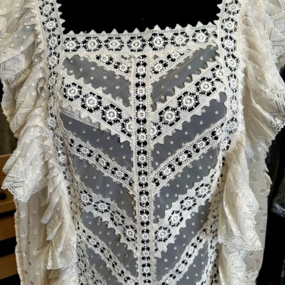 Zimmermann Size 1 Square Neckline Off White Short/Long Dress - Picture 5 of 13